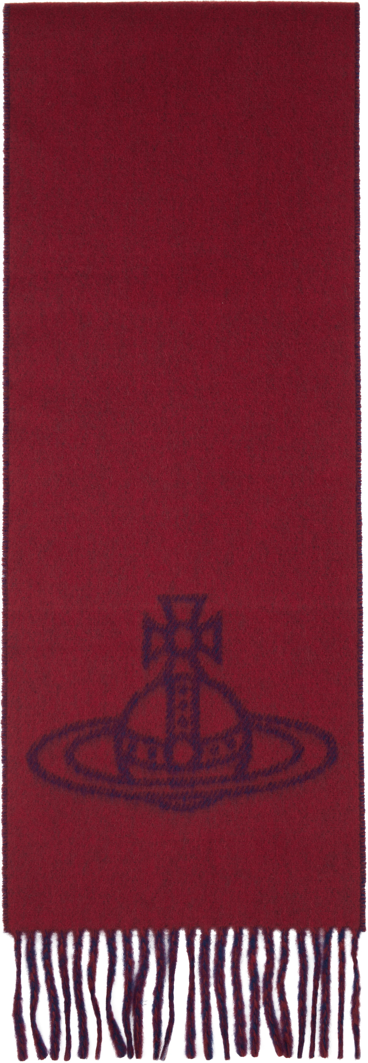 Vivienne Westwood Navy & Red Single Orb Double Scarf