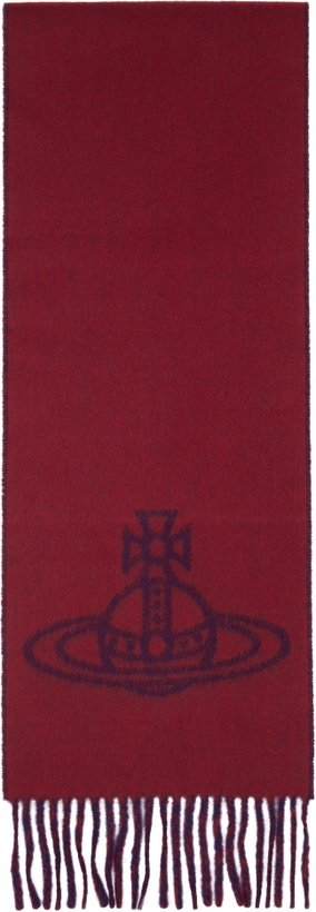 Photo: Vivienne Westwood Navy & Red Single Orb Double Scarf