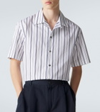Brioni Striped cotton poplin bowling shirt