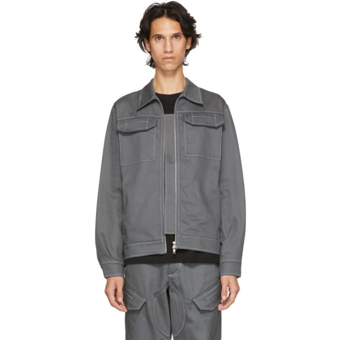 Affix Grey Two-Way Zip Service Jacket Affix