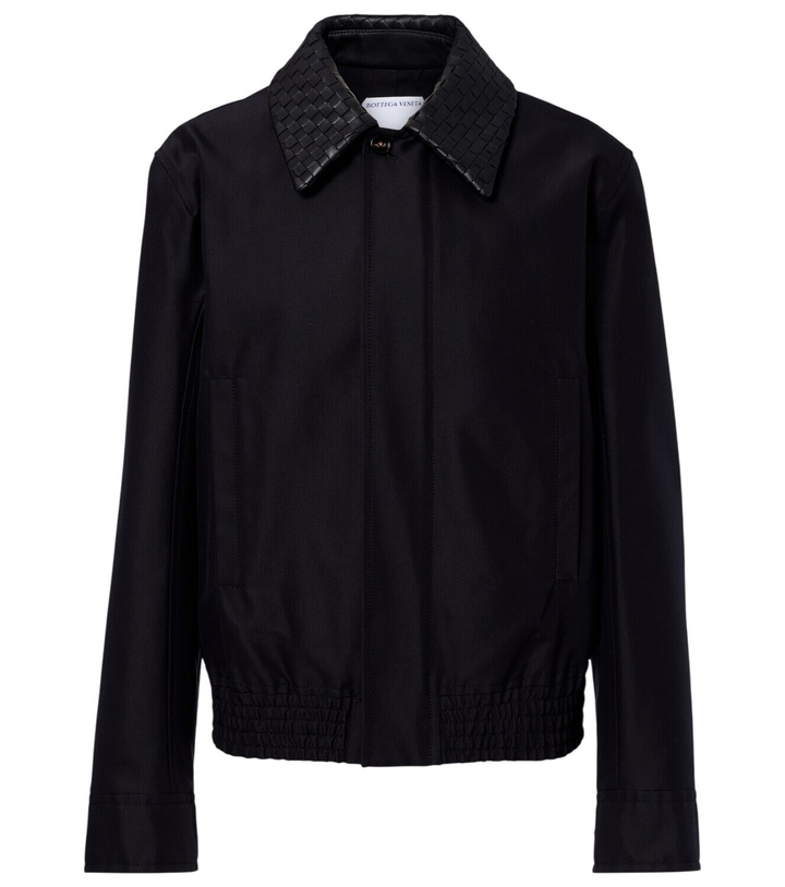 Photo: Bottega Veneta Intrecciato leather-trimmed canvas jacket