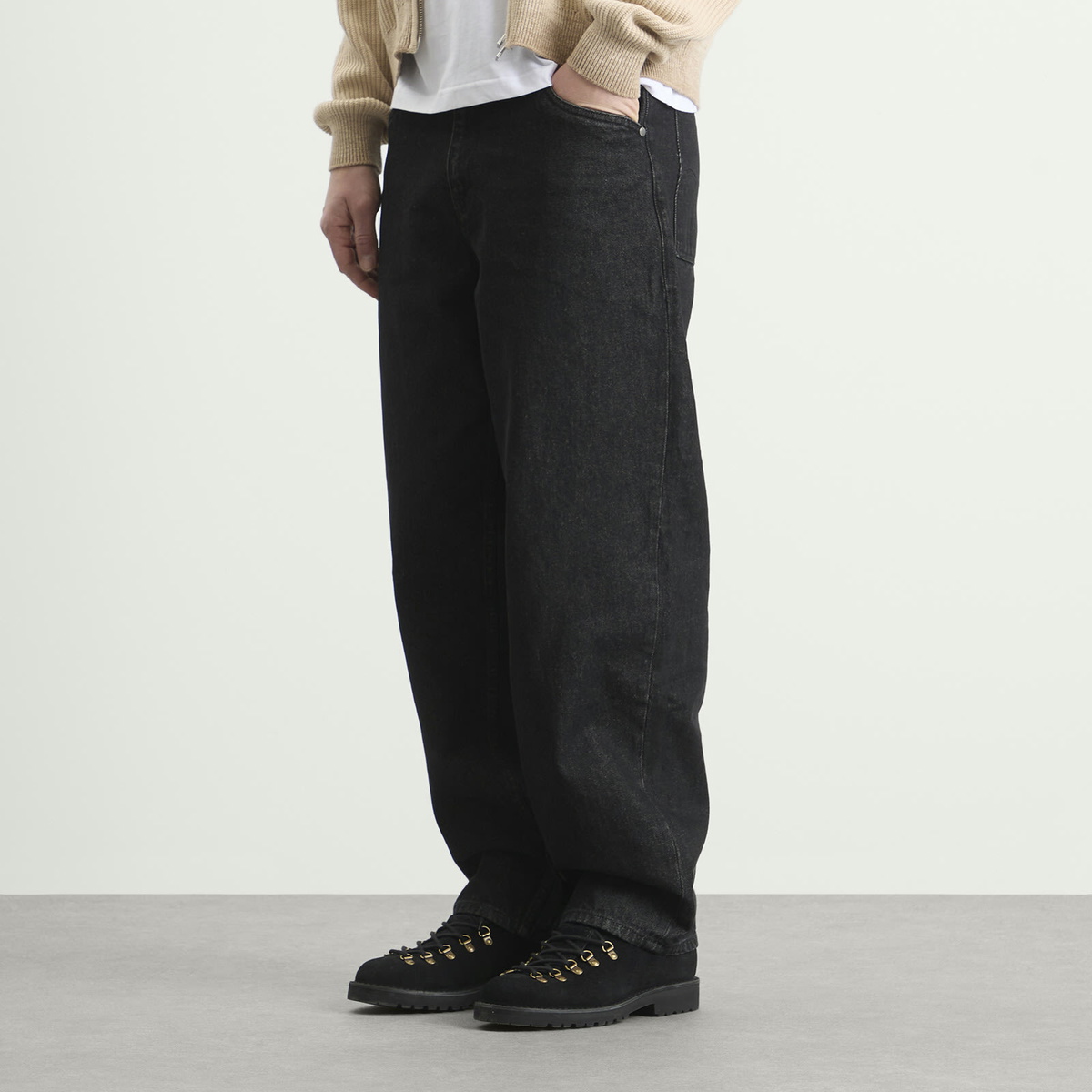 Dime Men's Baggy Denim Pants in Black Washed