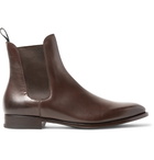 Dunhill - Burnished-Leather Chelsea Boots - Men - Dark brown