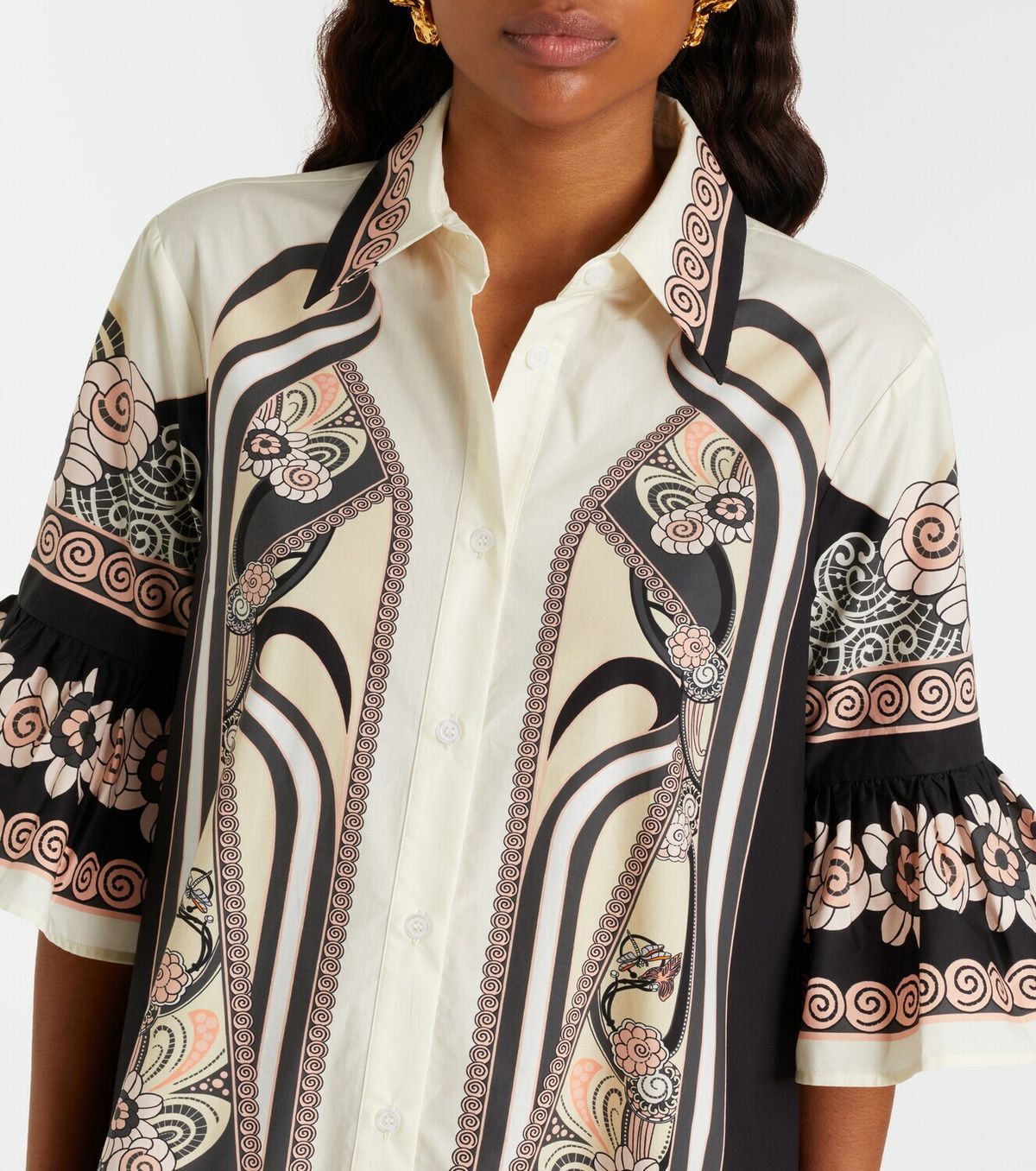 La DoubleJ Choux printed cotton poplin shirt dress