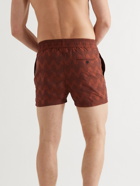 FRESCOBOL CARIOCA - Sport Slim-Fit Short-Length Jacquard Swim Shorts - Burgundy