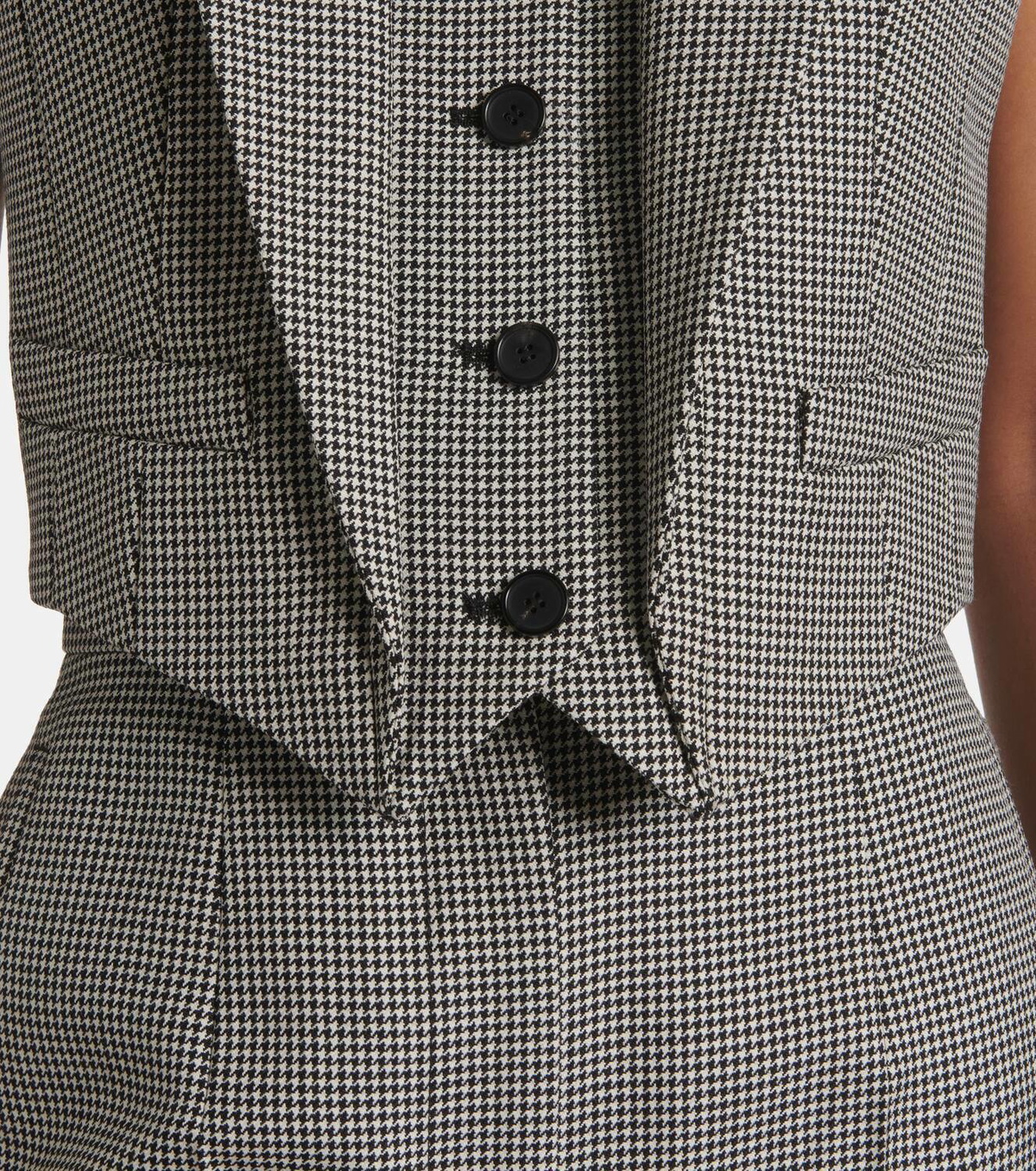 Alexander McQueen Houndstooth wool and mohair vest
