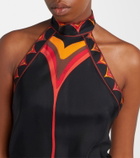 Pucci Fari halterneck silk twill midi dress