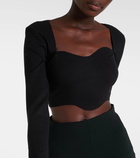 Staud Corde scalloped crop top