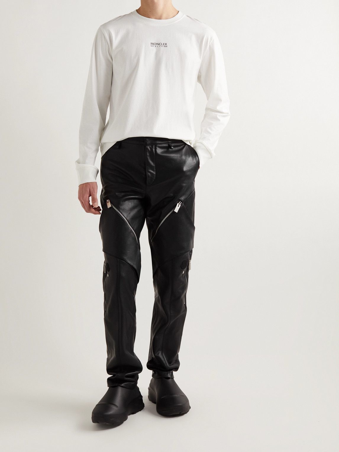 【関税&送料込】MONCLER GENIUS Trousers Black Moncler Genius - Alyx Straight-Leg Panelled Zip-Embellished