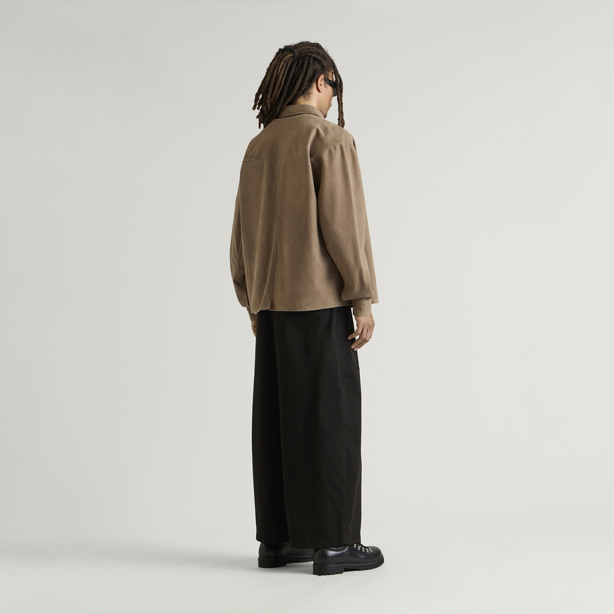 END. Task Suede Leather Shirt in Khaki