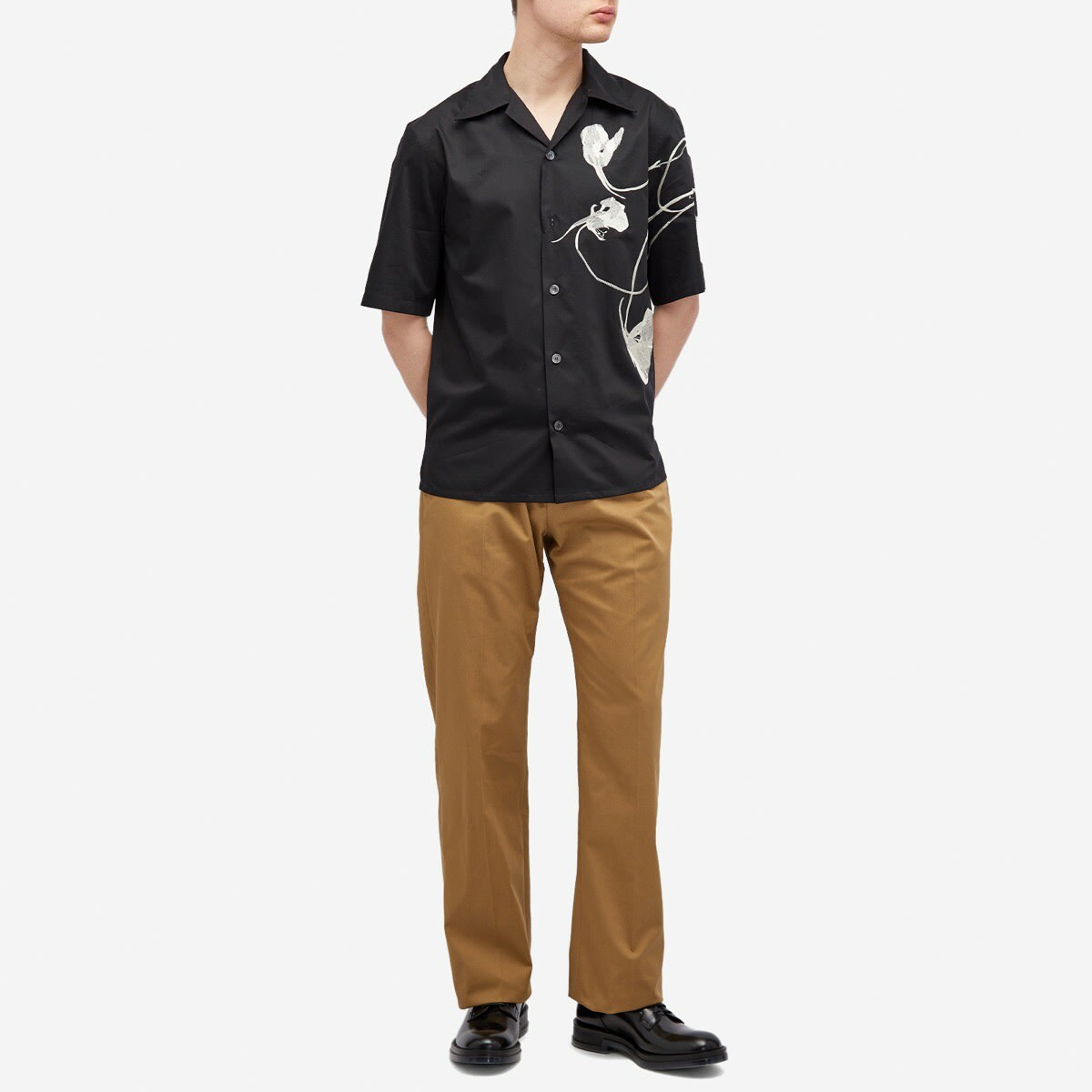 Alexander McQueen Men's Tape Logo Chinos in Rich Camel