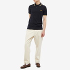 Fred Perry Men's Slim Fit Twin Tipped Polo Shirt in Navy/Ecru/Golden Hour