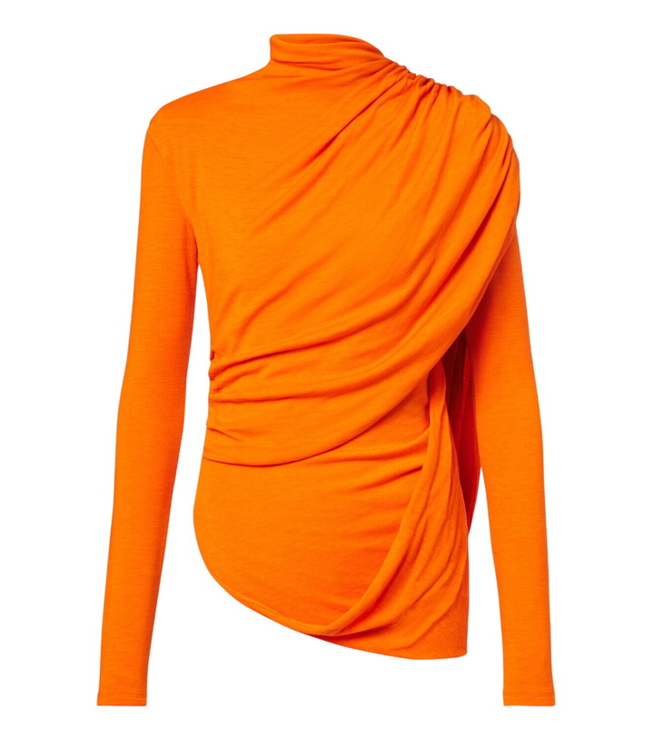 Photo: Mugler Caped wool-blend top
