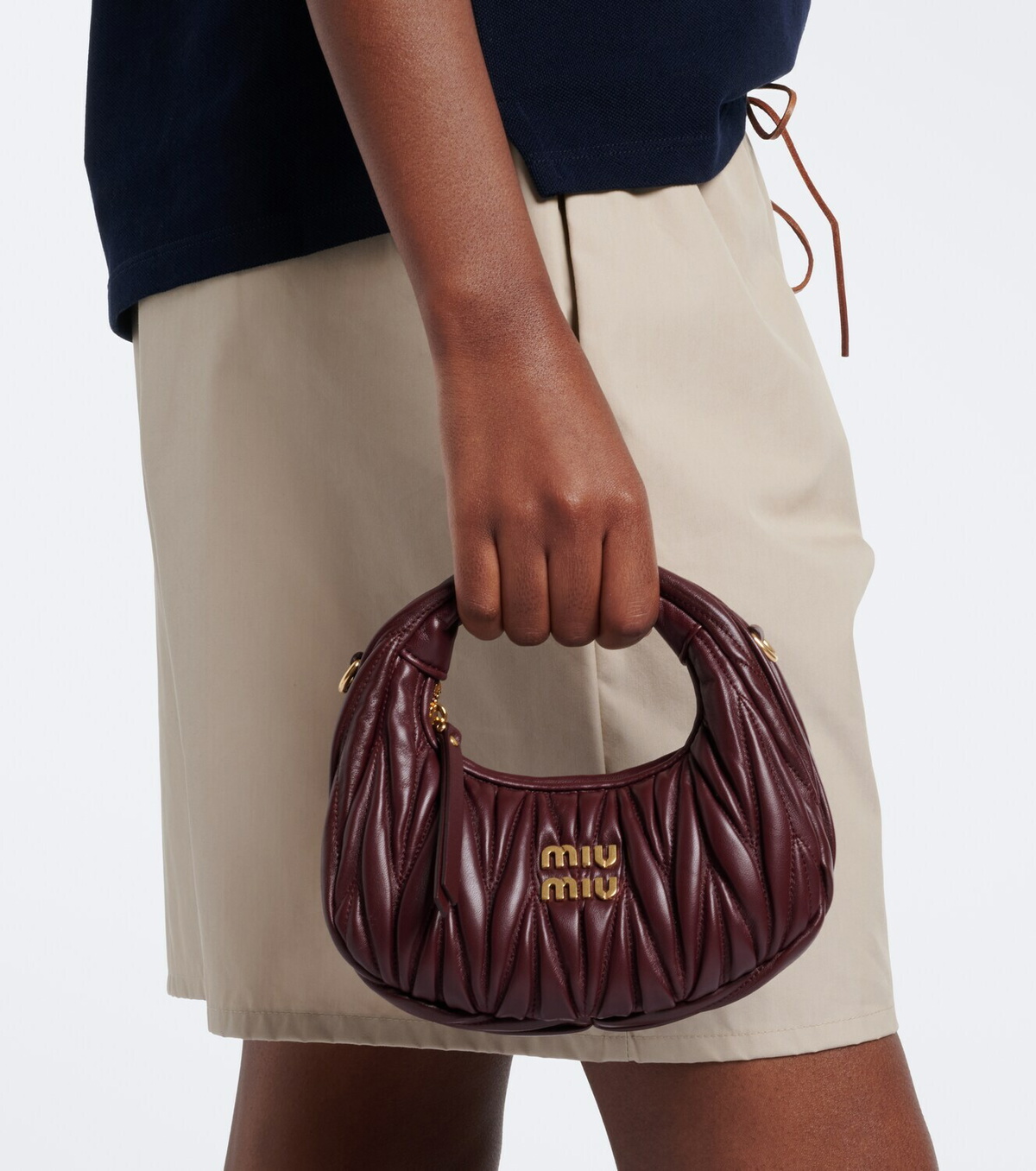 Miu Miu Wander Mini matelassé leather top-handle bag