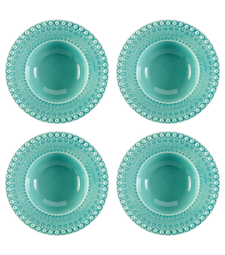 Photo: Bordallo Pinheiro Fantasia set of 4 ceramic soup plates