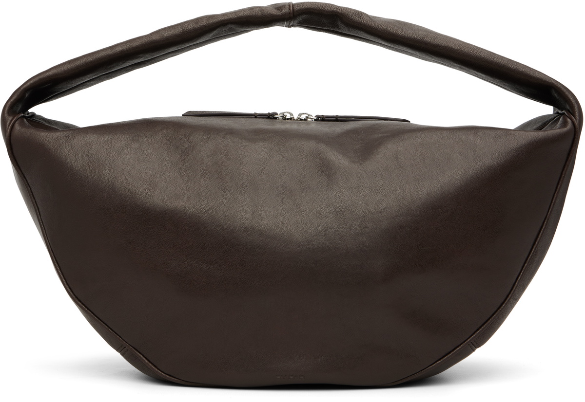 BY FAR Taupe Maxi Cush Washed Leather Shoulder Bag