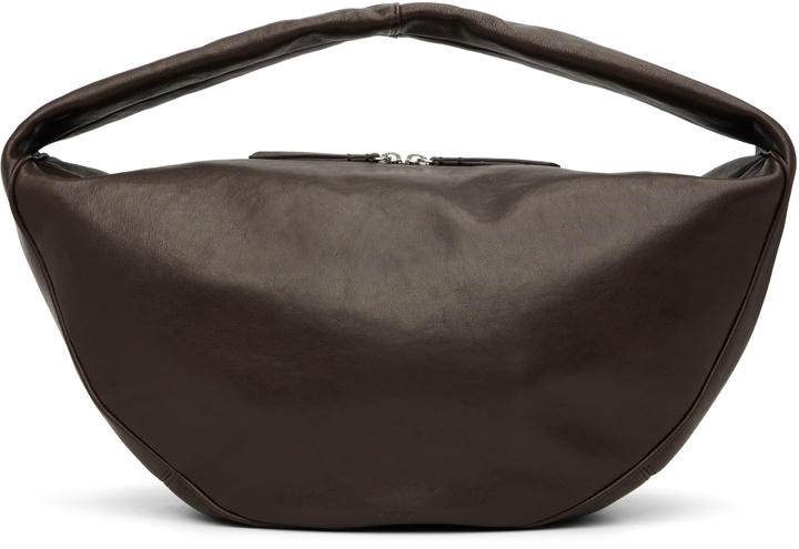 Photo: BY FAR Taupe Maxi Cush Washed Leather Shoulder Bag