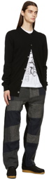 Comme des Garçons Shirt Black Knit Lambswool Crewneck Cardigan