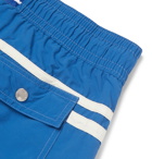 Atalaye - Roya Short-Length Striped Swim Shorts - Blue