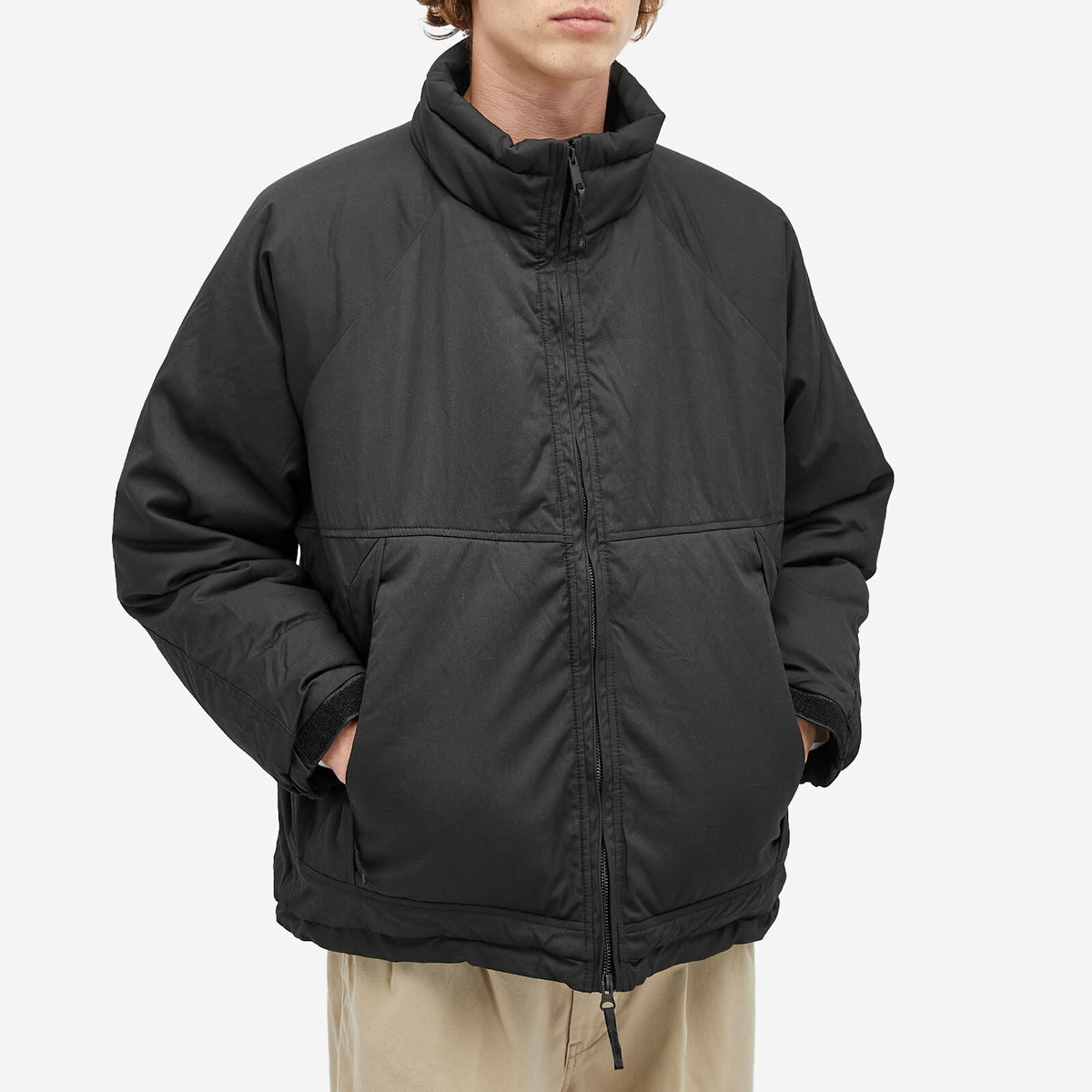 orSlow Men's Nylon Padded Jacket in Black orSlow