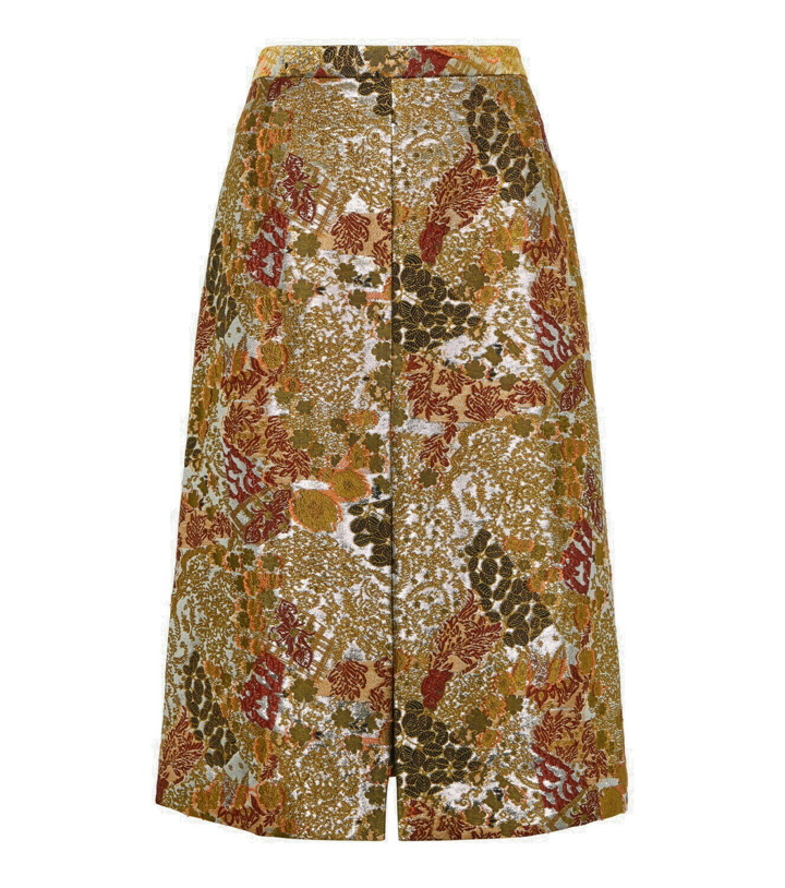 Photo: Dries Van Noten Floral jacquard midi skirt