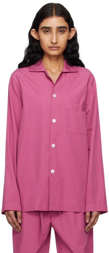 Photo: Tekla Purple Long Sleeve Pyjama Shirt