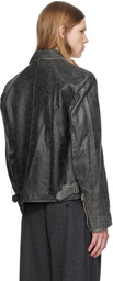 MMIC Gray Vapor Leather Jacket