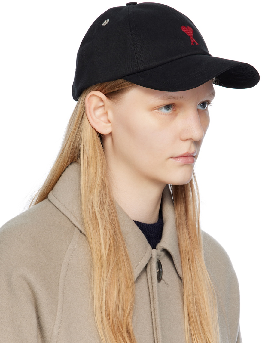 BLACK Ami de Coeur Stud Cap | AMI PARIS