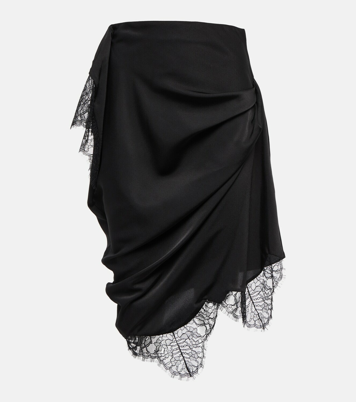 JW Anderson - Lace-trimmed satin slip skirt