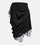 JW Anderson - Lace-trimmed satin slip skirt