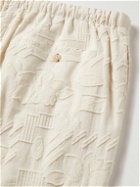 LE 17 SEPTEMBRE - Straight-Leg Cotton-Jacquard Drawstring Trousers - Neutrals