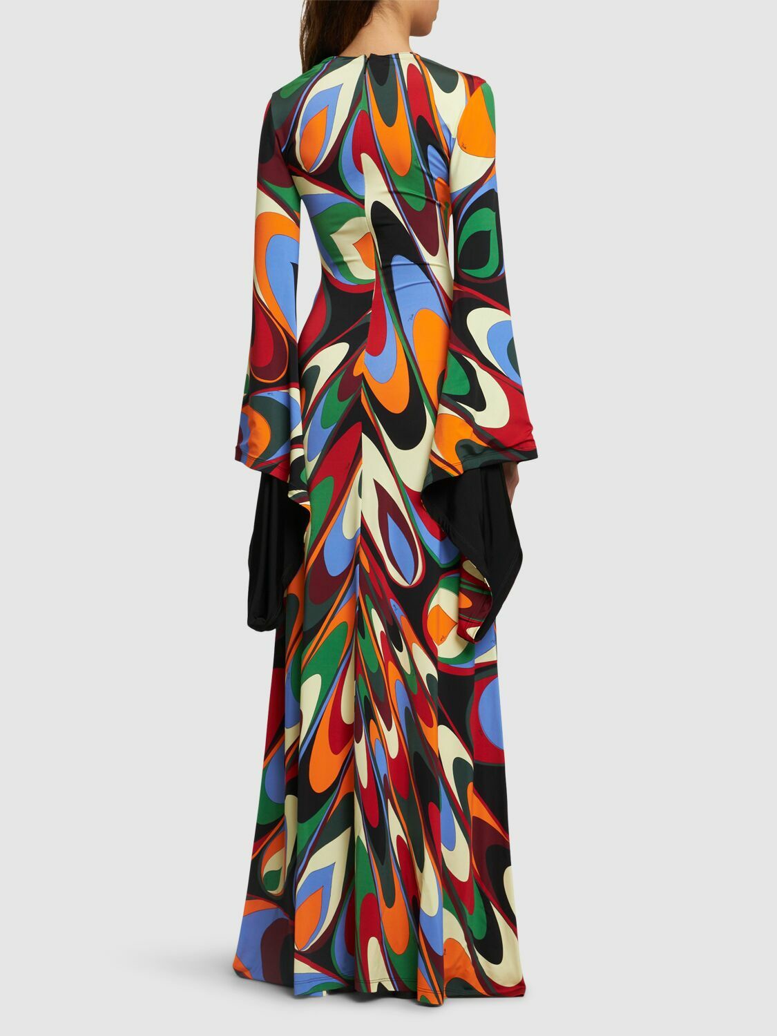 chinese dress ladies Emilio Pucci Marmo-print Tulle Maxi Dress main image 1