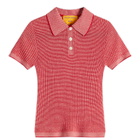 GUEST IN RESIDENCE Women's Shrunken Polo In Cashmere in True Red/Cream