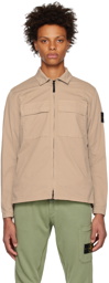 Stone Island Khaki Garment-Dyed Jacket