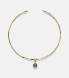 Octavia Elizabeth Olivia 18kt gold pendant choker with diamonds and tanzanite