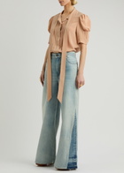 Chloe Scarf-effect Silk Crepe de Chine Blouse Sand