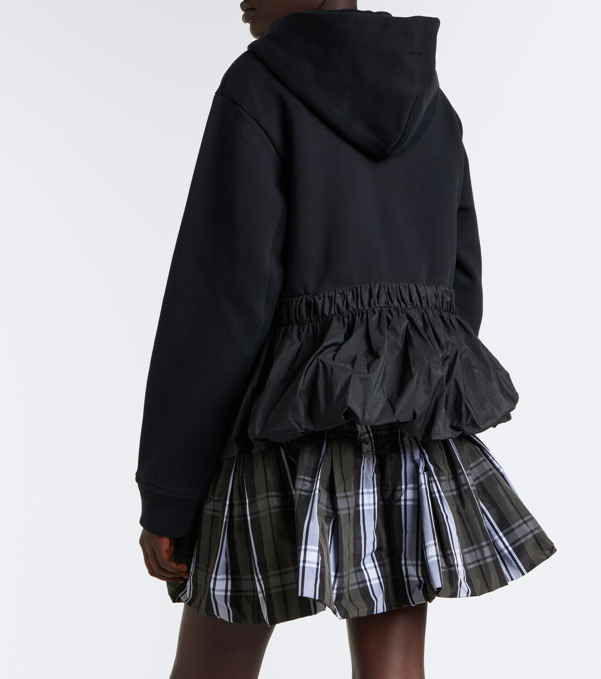 Patou Peplum cotton zip-up hoodie