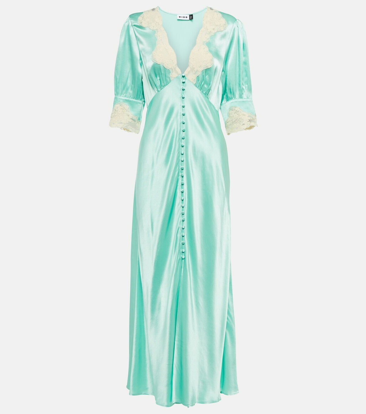 RIXO リキソー ブランド ワンピース Simone lace-trimmed 990355 Rixo Simone lace-trimmed printed midi dress Rixo