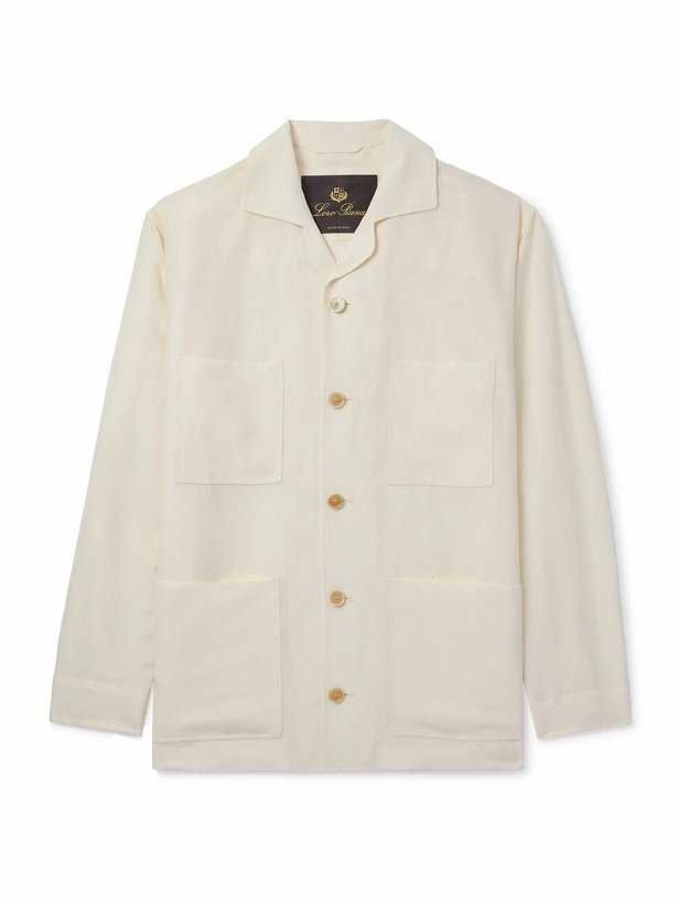 Photo: Loro Piana - Joele Linen and Silk-Blend Overshirt - White