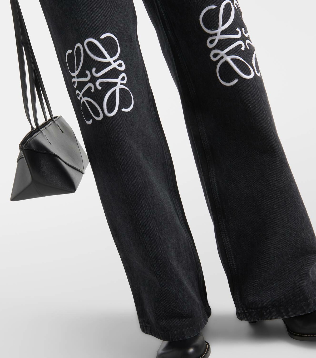 Loewe Anagram high-rise wide-leg jeans Loewe Loewe Anagram high-rise wide-leg jeans Loewe