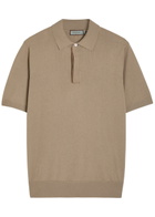 Canali Knit Polo Shirt Stone