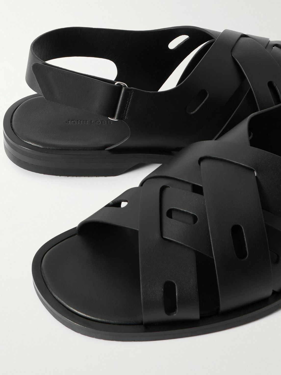 John Lobb - Seaford Woven Leather Sandals - Black