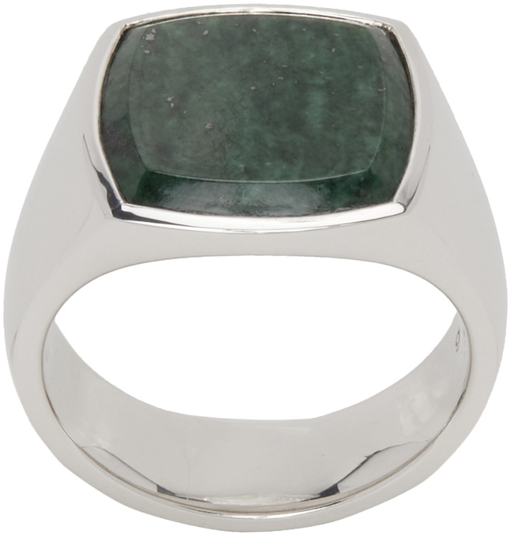 Photo: Tom Wood Silver & Green Marble Cushion Ring