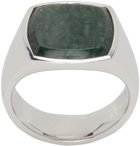 Tom Wood Silver & Green Marble Cushion Ring