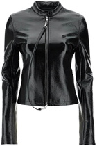 Courrèges Black Cotton Jacket With High Collar And Zip