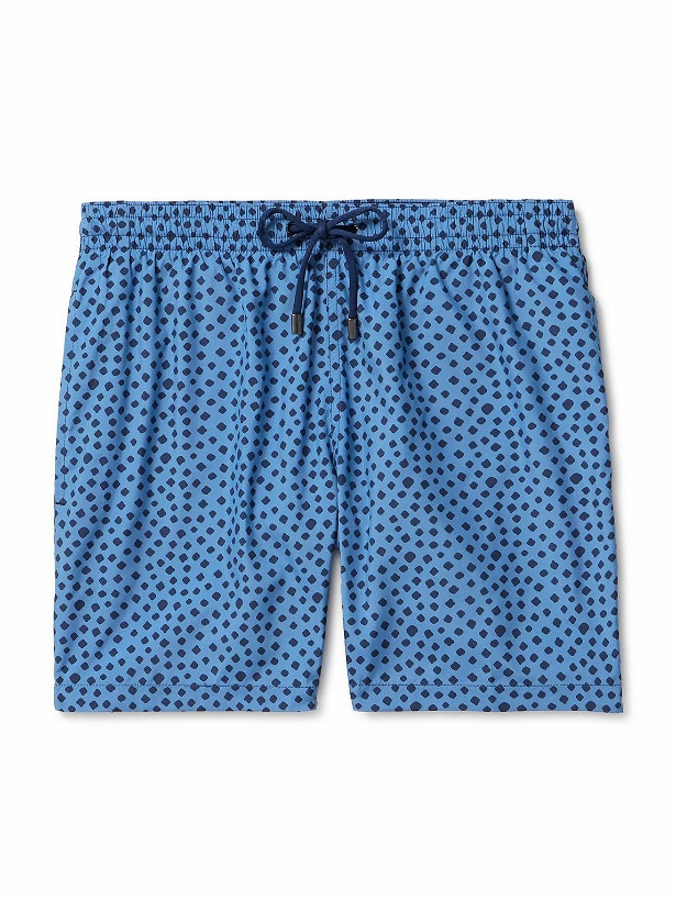 Photo: Canali - Straight-Leg Mid-Length Polka-Dot Swim Shorts - Blue