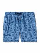 Canali - Straight-Leg Mid-Length Polka-Dot Swim Shorts - Blue