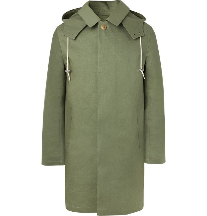 Photo: Mackintosh - Bonded-Cotton Hooded Raincoat - Green