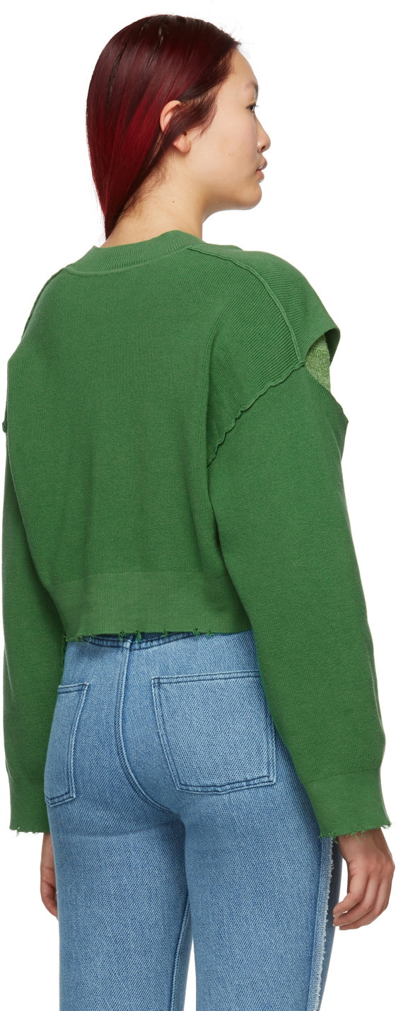 PERVERZE Reversible Green Loose Knit Cardigan
