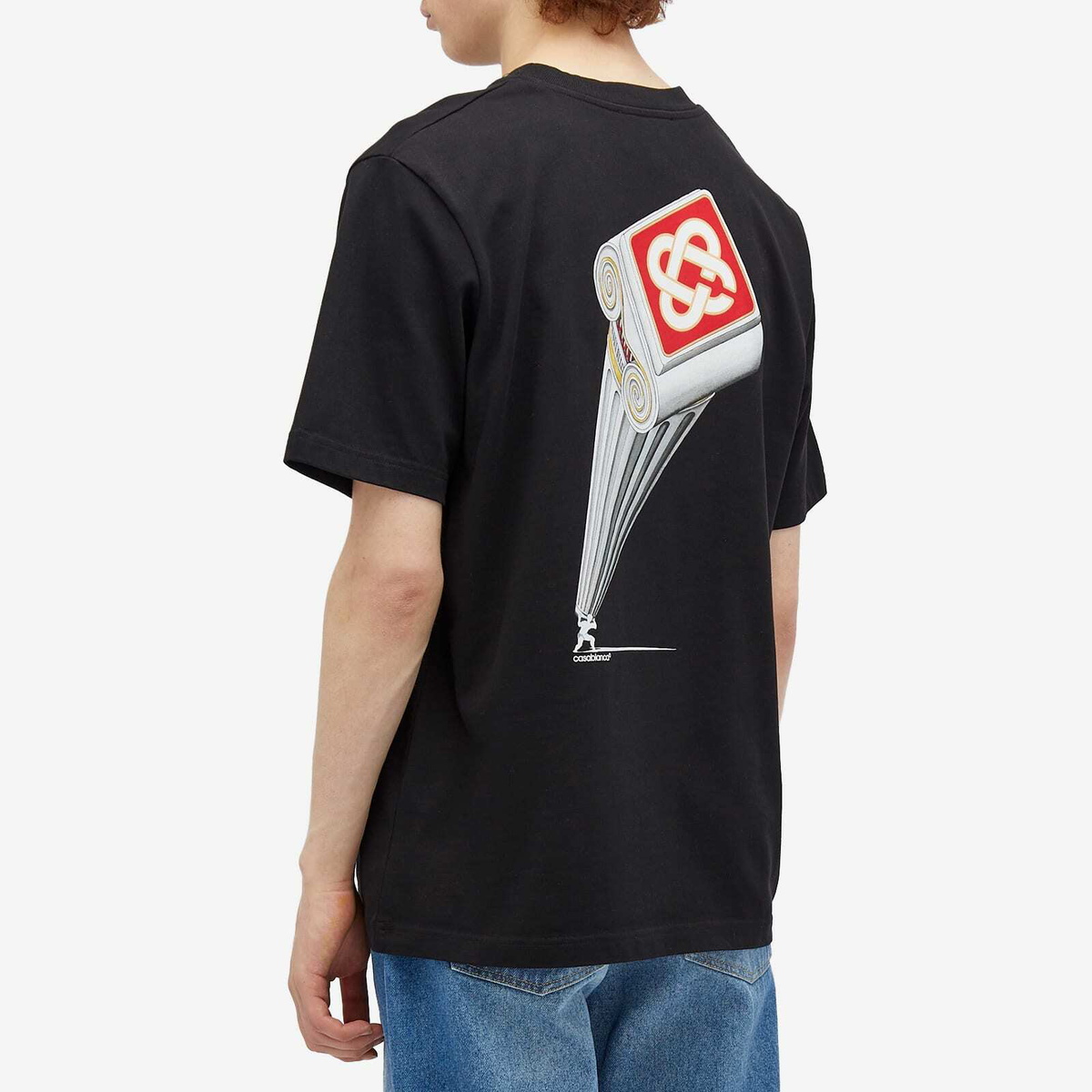 【関税込み】Casablanca ブラック Leaning Column Tシャツ Casablanca Leaning Column t-shirt | Black | FARFETCH